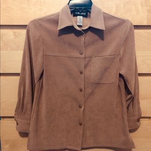 Tan Button-Up Lined Casual/Business Jacket